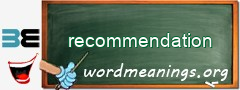 WordMeaning blackboard for recommendation